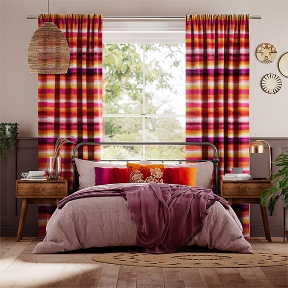 Watercolour Stripe Sunset Curtains