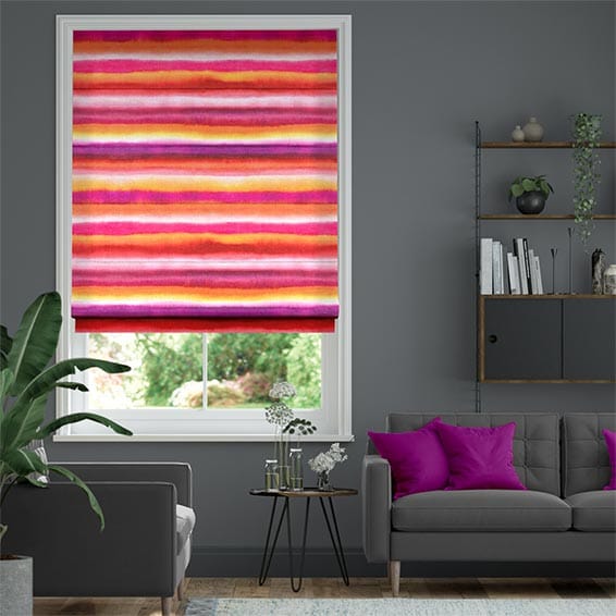 Watercolour Stripe Sunset Roman Blind