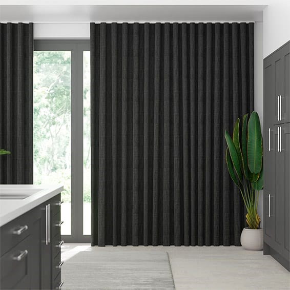 S-Fold Cavendish Charcoal  Curtains