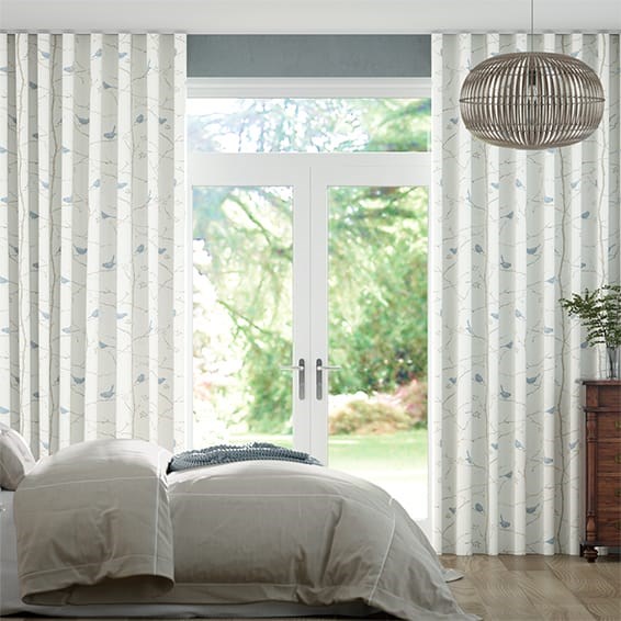 S-Fold Dawn Chorus Mineral Blue Curtains