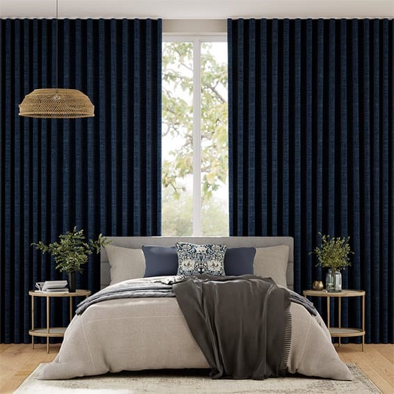 S-Fold Eternity Linen Twilight Blue  Curtains