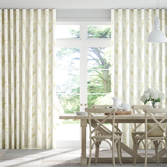 S-Fold Floral Bazaar Honey Curtains