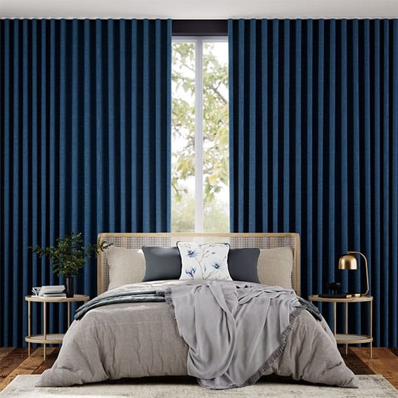 S-Fold Paleo Linen Blue Azure  Curtains