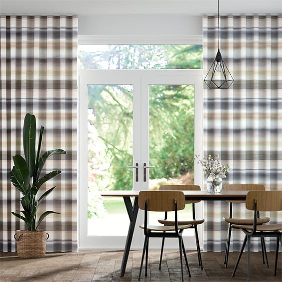 S-Fold Watercolour Stripe Pebble Curtains