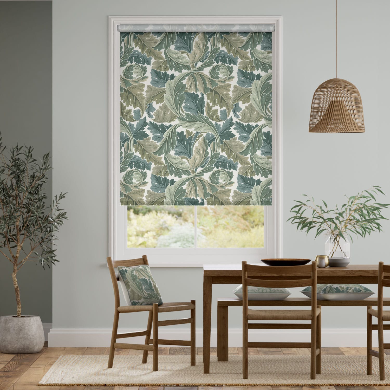 William Morris Acanthus Celadon Roller Blind