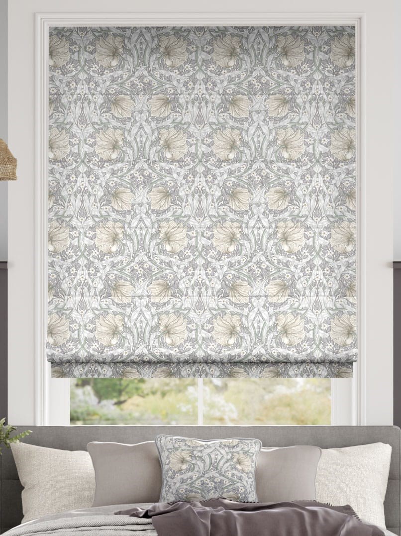 William Morris Pimpernel Dove Grey Roman Blind thumbnail image