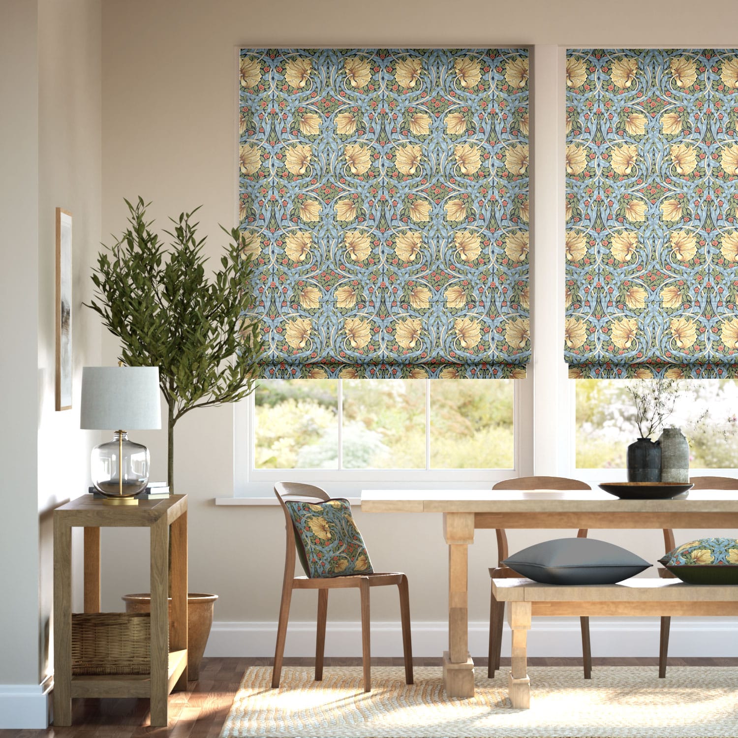 William Morris Pimpernel Honey Roman Blind