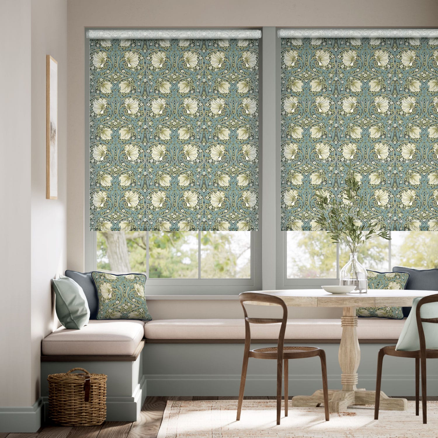 William Morris Pimpernel Sage Roller Blind