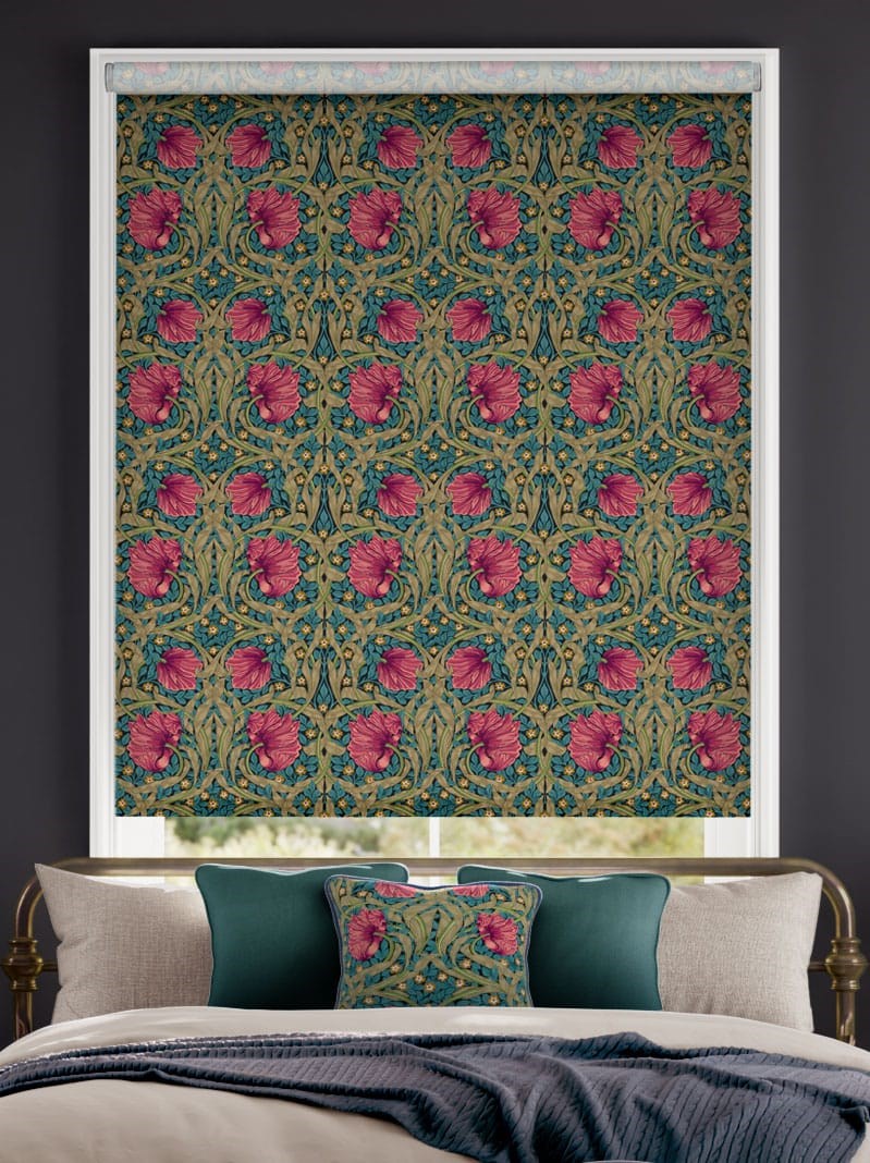 William Morris Pimpernel Teal Roller Blind thumbnail image