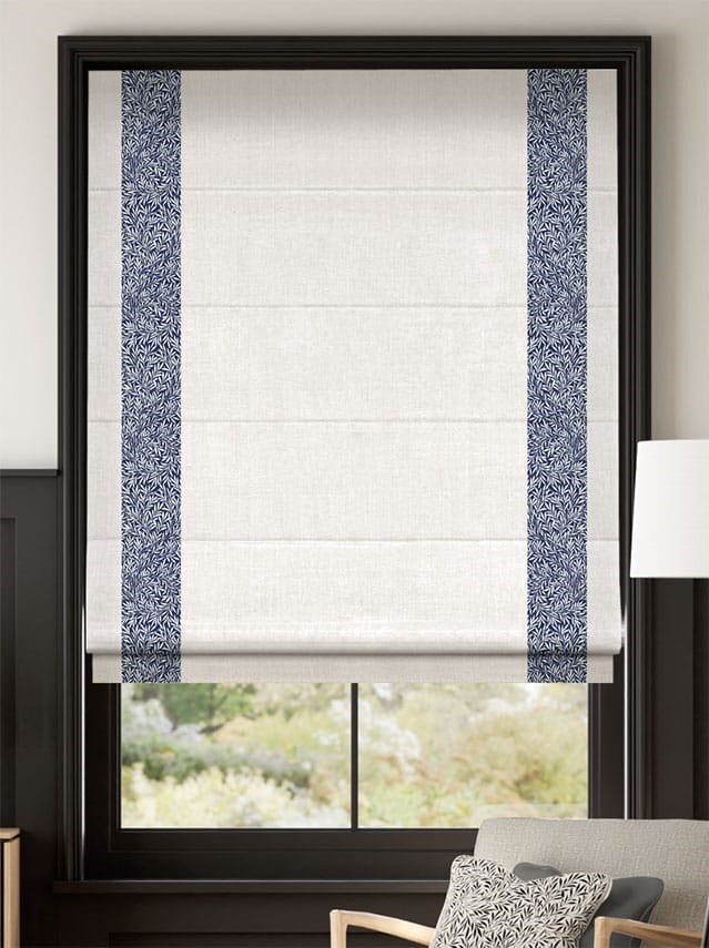 William Morris Willow Ink & Bijou Linen Alabaster Roman Blind thumbnail image