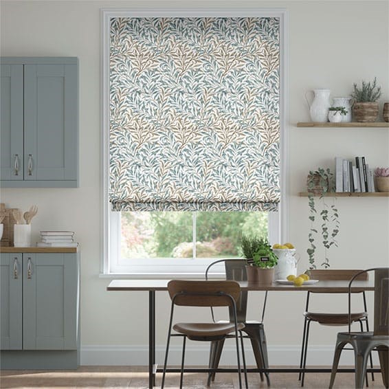 William Morris Willow Bough Duck Egg Roman Blind